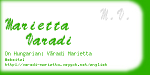 marietta varadi business card